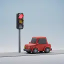 На светофоре — 신호등에서