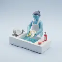a spăla — 설거지하다